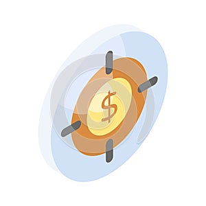 Get your hold on this carefully crafted vector of financial target in trendy style, Business focus icon design