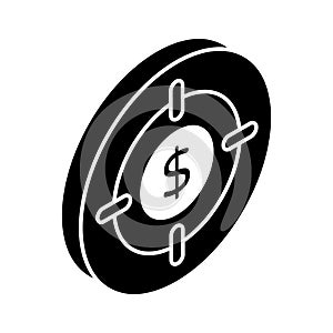 Get your hold on this carefully crafted vector of financial target in trendy style, Business focus icon design