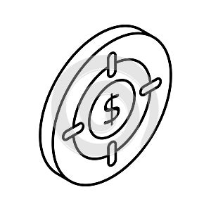 Get your hold on this carefully crafted vector of financial target in trendy style, Business focus icon design