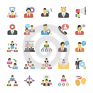 Flat Icons Set of Human Resource