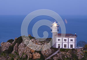 Getaria lighthouse on Mount San Anton