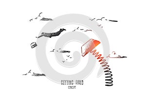 Getting fired concept. Hand drawn vector.