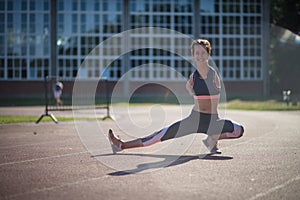 Getting through her warm up routine