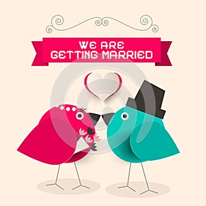 We Are Getting Married Retro Greeting Card