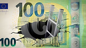 Getting out of debt (Euro banknote)