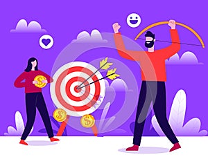 Getting paid on per click illustration concept vector