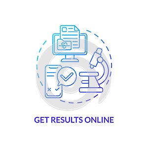 Getting results online concept icon