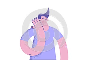 Getting slap and red cheek concept