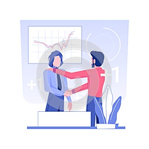 Getting supervising position isolated concept vector illustration