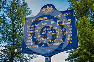 Gettysburg Address Historical Marker