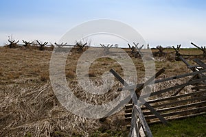 Gettysburg Battlefield Open Field with Split-Rail Fence