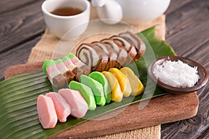 Getuk. Javanese dish made from cassava