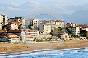 Getxo beach with residential houses