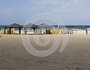 Geula Beach in October. Tel Aviv, Israel