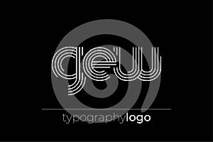 GEW modern geometric typography logo