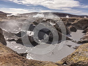 Geyser basin Sol de Manana, Bolivia photo