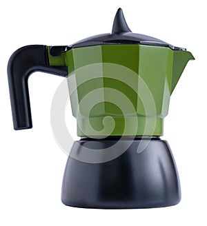 Geyser coffee maker isolated on white background