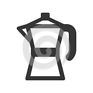 Geyser Coffee Maker Pot Icon on White Background. Vector