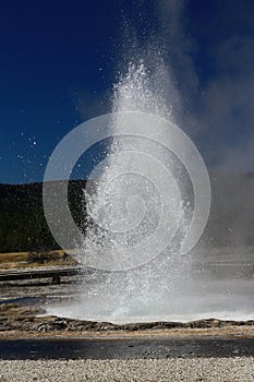 Geyser erupting in Yellowstone