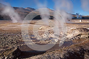 Geyser field El Tatio in Atacama desert, Chile photo