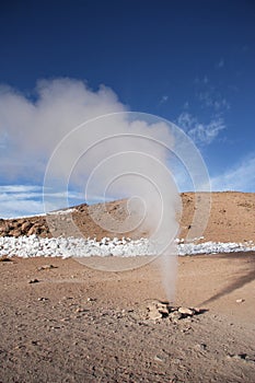 Geyser in Natural reserve Eduardo Avaroa in Bolivia