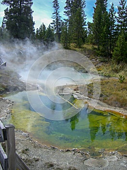 a geyser in the rocky montains