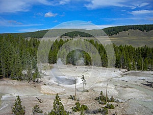 a geyser in the rocky montains