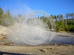 a geyser in the rocky montains