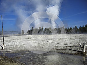 a geyser in the rocky mountains