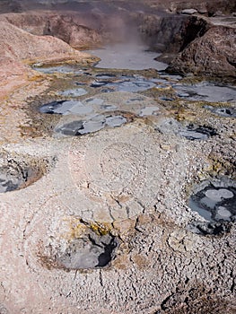 Geyser Sol de la MaÃ±ana in the Eduardo Avaroa National Park in Bolivia