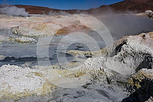 Geyser Sol de Manana in Eduardo Avaroa National Reserve of Andean Fauna