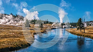 Geyser Steam at Yellowstone National Park