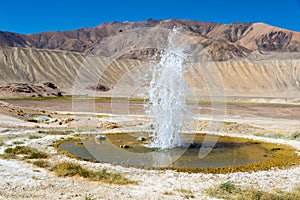 Geyser at Tajik National Park in Gorno-Badakhshan, Tajikistan.