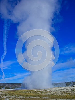 a geyser in the yellowstone park