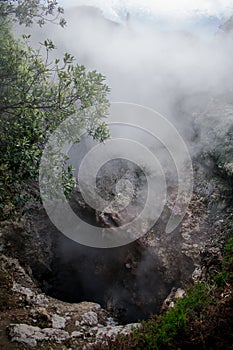 Geysers in Furnas valley, Sao Miguel island, Azores, Portugal