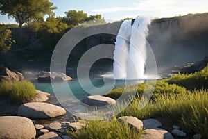 Geysers Incorporate a foreground element made with generative ai