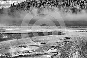 Geysers at Midway Geyser Basin Trailhead, Yellowstone National Park photo