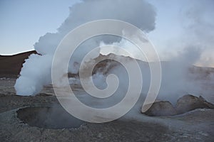 The geysers at Sol de la Manana photo