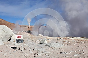 Geysers and STOP sign photo