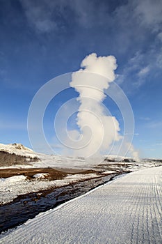 Geysir erruption of Strokkur in Iceland