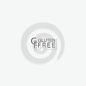 GF gluten free icon sticker isolated on gray background