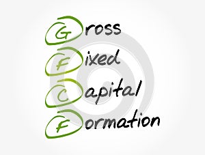 GFCF - Gross Fixed Capital Formation acronym, business concept background