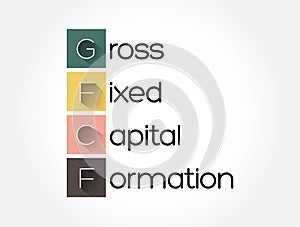 GFCF - Gross Fixed Capital Formation acronym, business concept background