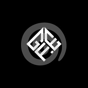 GFE letter logo design on black background. GFE creative initials letter logo concept. GFE letter design