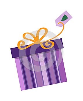 Gft box with ribbon vector.