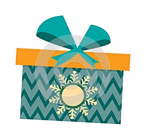 Gft box with ribbon vector.