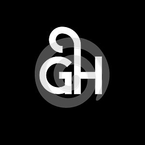 GH letter logo design on black background. GH creative initials letter logo concept. gh letter design. GH white letter design on