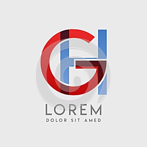 GH logo letters with blue and red gradation