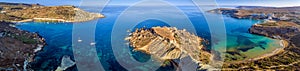 Ghajn Tuffieha, Malta - Aerial panoramic view of the coast of Ghajn Tuffieha with Gnejna Bay, Riviera Bay photo