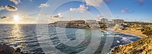 Ghajn Tuffieha, Malta - Panoramic skyline view of Golden Bay photo